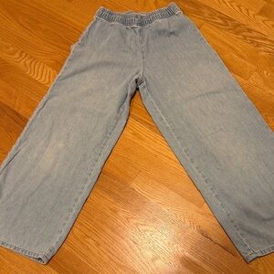 Zara Light Blue Kids Elastic-Waist light weight jeans pants size 9